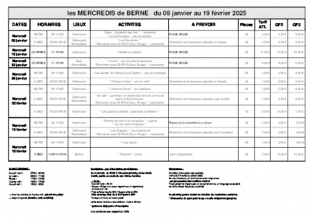 Copie de PLANNING mercredi jan fév 25